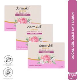 Dermokil 3x100 gr Gül Özlü Katı Doğal Sabun