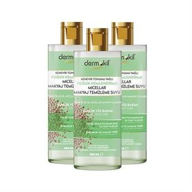 Dermokil 3x400 ml Micellar Kenevir Tohumu Yağlı Makyaj Temizleme Suyu
