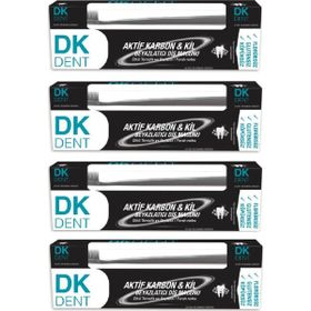 Dermokil Dk Dent Aktif Karbon Kil Beyazlatıcı 75 ml Diş Macunu ve 4 Adet Diş Fırçası