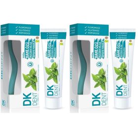 Dermokil DK Dent Doğal Koruyucu Naneli 2x75 ML Diş Macunu+2'li Fırça