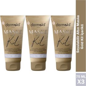 Dermokil Gold 3x75 ml Kil İçerikli Soyulabilir Yüz Maskesi
