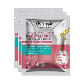 Dermokil Hyaluronik Asit 3x23 gr Serum Kağıt Maske
