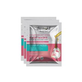 Dermokil Hyaluronik Asit 3x23 gr Serum Kağıt Maske