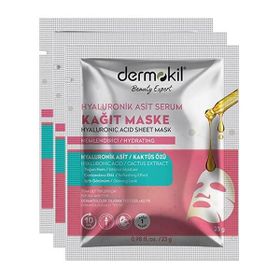 Dermokil Hyaluronik Asit 3x23 gr Serum Kağıt Maske