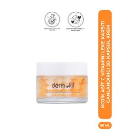 Dermokil Kojik Asit C Vitamini Leke Karşıtı Canlandırıcı 3D Kapsül 50 ml Krem