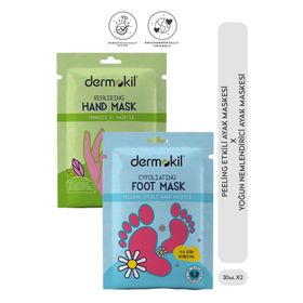 Dermokil Peeling Etkili Soyulabilir 30 ml Ayak Maskesi + 30 ml Onarıcı El Maskesi