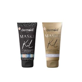 Dermokil Tüm Cilt Tipleri Için 75 ml Special Soyulabilir Havyarlı Siyah Kil Maskesi + 75 ml Soyulabilir Kil Içerikli Gold Maske