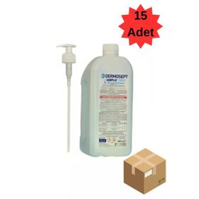 Dermosept Handplus Pompalı 1 Koli 1000 ml 15 Adet El ve Cilt Dezenfektanı