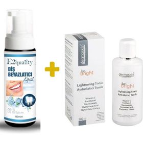 Dermoskin 200 ml Be Bright Leke Giderici Aydınlatıcı Tonik+E2'Quality E2'quality Diş Beyazlatıcı Köpük