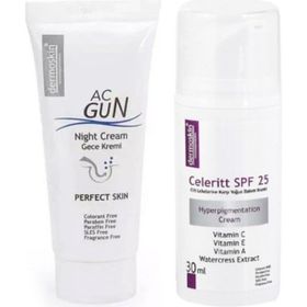 Dermoskin Acgun 30 ml Gece Kremi + Celeritt SPF25 30 ml Krem Bakım Seti