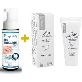 Dermoskin Acgun Nemlendirici 30 ml Gündüz Krem+E2'quality Diş Beyazlatıcı Köpük