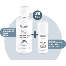 Dermoskin Be Bright AHA BHA 33 ml Krem + Be Bright Aydınlatıcı 200 ml Tonik Set