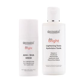 Dermoskin Be Bright AHA BHA 33 ml Krem + Be Bright Aydınlatıcı 200 ml Tonik Set