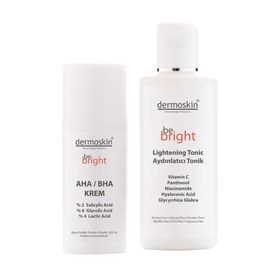 Dermoskin Be Bright AHA BHA 33 ml Krem + Be Bright Aydınlatıcı 200 ml Tonik Set