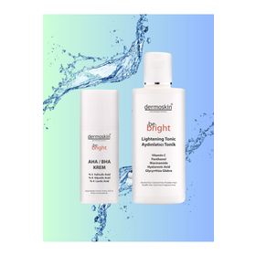 Dermoskin Be Bright AHA BHA 33 ml Krem + Be Bright Aydınlatıcı 200 ml Tonik Set