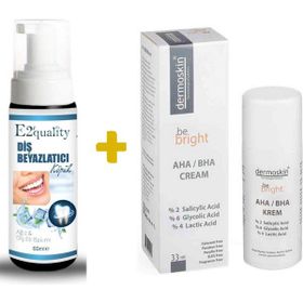 Dermoskin Be Bright AHA/BHA 33 ml Krem+E2'Quality E2'quality Diş Beyazlatıcı Köpük