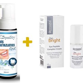 Dermoskin Be Bright Vitamin C Plus Krem 33 ml Leke Kremi+E2'Quality E2'quality Diş Beyazlatıcı Köpük