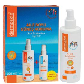 Dermoskin Sun Protection 200 ml Spf 50+ ve After Sun 100 ml Krem