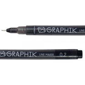 Derwent 0.2 Black Graphik Line Maker Teknik Çizim ve Grafik Kalemi