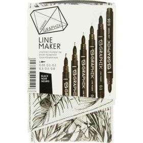 Derwent 0.3 Black Graphik Line Maker Teknik Çizim ve Grafik Kalemi