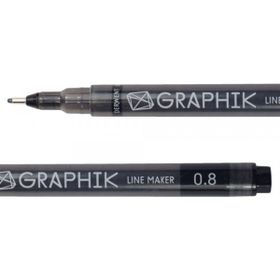 Derwent 0.8 Black Graphik Line Maker Teknik Çizim ve Grafik Kalemi