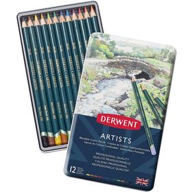 Derwent 12'li Metal Kutu Artısts Serisi Kuru Kalem Seti