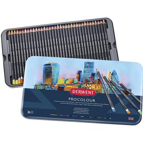 Derwent 36 Renk Metal Kutulu Procolour Serisi Kuru Kalem Seti