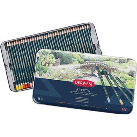 Derwent 36'lı Metal Kutu Artists Serisi Kuru Kalem Seti