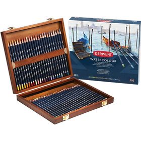Derwent 48 Renk Ahşap Kutulu Watercolour Serisi Sulandırılabilir Kuru Kalem Seti