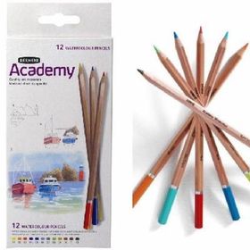 Derwent Academy Watercolour Pencils Aquarel 12'li Karton Kutu Kuru Boya Kalemi