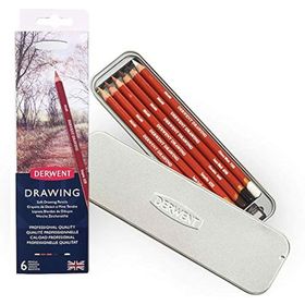 Derwent Drawing Pencils 6'lı Teneke Kutu Renkli Çizim Kalemi Seti