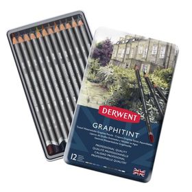 Derwent Graphitint Sulandırılabilen 12'li Set Renkli Grafit Kalem