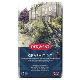 Derwent Graphitint Sulandırılabilen 12'li Set Renkli Grafit Kalem