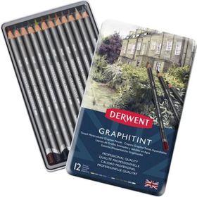 Derwent Graphitint Sulandırılabilen 12'li Set Renkli Grafit Kalem