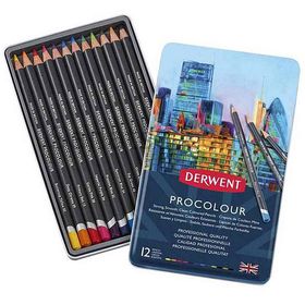 Derwent Procolour 12'li Set Teneke Kutu Kuruboya