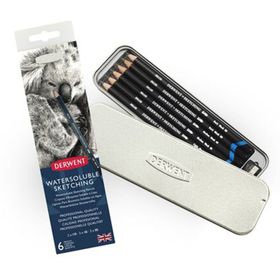 Derwent Sketching Pencils 6`lı Teneke Kutu Çizim Kalemi Seti