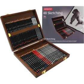 Derwent Sketching Pencils Seti 48`li Ahşap Kutu Çizim Kalemi