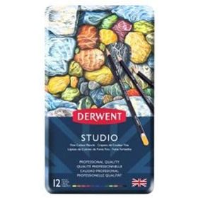 Derwent Studio 12'li Teneke Kutu Kuruboya Kalemi