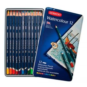 Derwent Watercolour Metal Kutu 12'li Kuru Boya