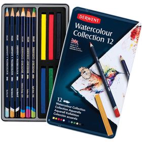 Derwent Watercolour Pencil 12`li Teneke Kutu Suluboya Kalem Seti