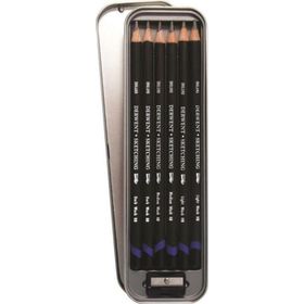 Derwent Watersoluable Sketching Pencils Suda Çözünebilen 6`lı Teneke Kutu Çizim Kalemi Seti