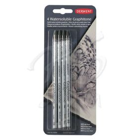 Derwent Watersoluble Graphitone Aquarel 4'lü Set Grafit Kalem