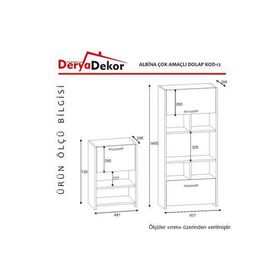 Derya Dekor Albina 12 Çok Amaçlı Dolap