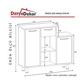 Derya Dekor İndila Çok Amaçlı Dolap