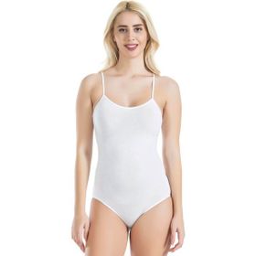 Derya Kurşun 310 Beyaz İp Askılı Çıtçıtlı Kadın Body