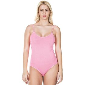 Derya Kurşun 310 Pembe İp Askılı Kadın Çıtçıtlı Body