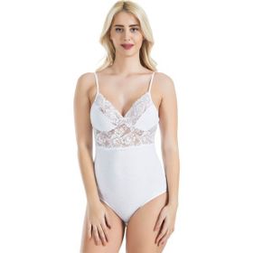 Derya Kurşun 334 Siyah İp Askılı Dantelli Kadın Body