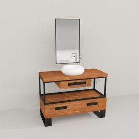 Deryawood Açık Ceviz Aves Ahşap Çekmeceli Banyo Dolabı