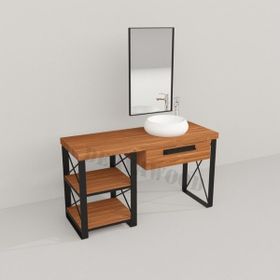 Deryawood Açık Ceviz Larix Banyo Dolabı