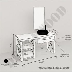 Deryawood Açık Ceviz Larix Banyo Dolabı